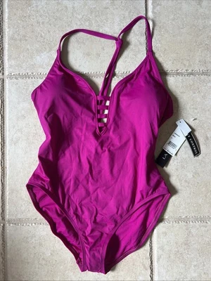 NWT La Blanca Island Keyhole Swimsuit in Magenta, sz 14 - Image 1 of 3