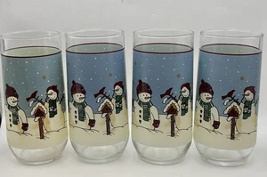 4er Set Meiwa Schneemann Serenade Becher/Gläser 16oz Weihnachten - Bild 1 von 3