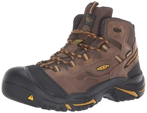 KEEN Utility Men's Braddock Mid Steel Toe Waterproof Work Shoe, Cascade - Picture 1 of 1