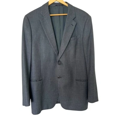 Blazer Armani Collezioni Gris Lana Seda Bambú Talla 44 L EE. UU. Talla 40L Foto 1 de 4