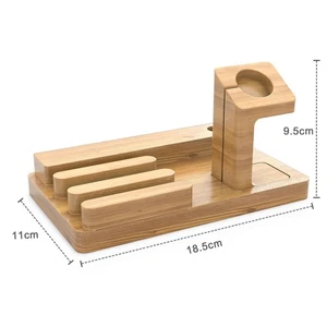 Docking Station Ladestation Echtholz Bambus USB Multischnittstelle Universal - Bild 1 von 6