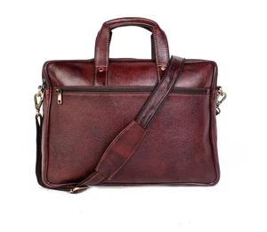 Men's Genuine Leather Laptop Bag Briefcase Messenger Office Shoulder Satchel - Picture 1 of 6