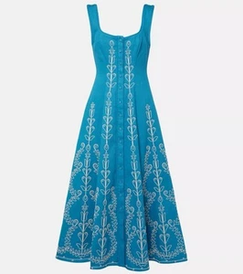 Vestido midi con cordón Alemais Donovan en zafiro talla AU 12 US 8 NUEVO CON ETIQUETAS - Imagen 1 de 10