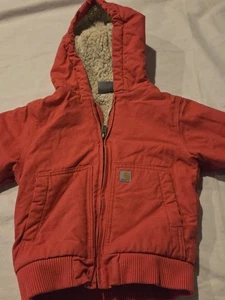 Carhartt Little Girl Size 4T Pink Lemonade Insulated Canvas Active Hooded Jacket - Bild 1 von 3