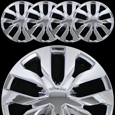 4 cubiertas de rueda cromadas de 17" para Nissan Rogue 2014-2020 tapacubos a presión de llanta completa Foto 1 de 4
