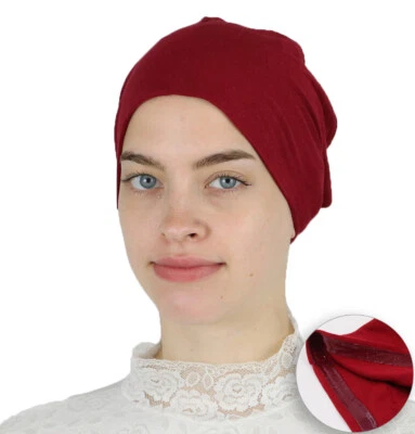 Boné feminino Modefa Mulsim islâmico turco antiderrapante algodão lenço - Vermelho - Imagem 1 de 4