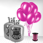 Disposable Helium Gas Canister with 100 Fuchsia Pink Balloons and Curling Ribbon