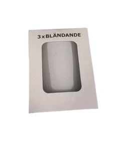 3x Blandande Ikea Set of 3 Frosted Glass Candle Holder Vase White Collectible - Picture 1 of 9