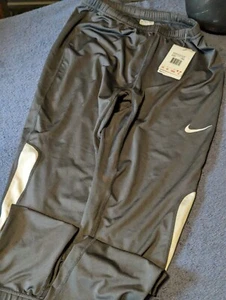 NIKE MENS ESSENTIAL RUN TRACK PANTS LARGE 3597220 BLACK BACK ZIPPERED POCKET - Picture 1 of 13