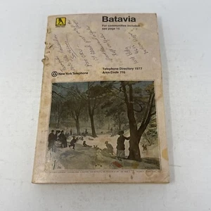 Batavia NY Yellow Pages 1977 Phone Book Surrounding Towns 716 Area Code White Pg - Picture 1 of 15