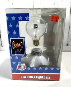 NEW 2002 BLIP USA AMERICAN NEON LIGHT BULB WHITE BASE PATRIOTIC LAMP SEALED - Picture 1 of 3