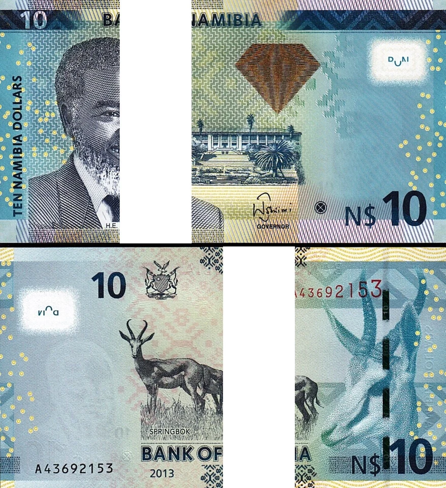 Namibia 10 Dollars 2013, UNC, BUNDLE Pack Of 100 PCS, P-11b, With DIAMOND - Image 1 of 4