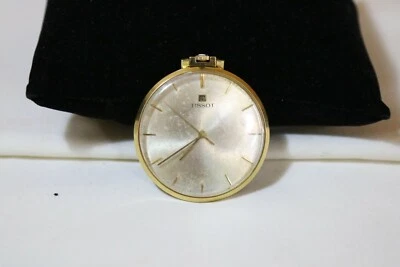 Vintage 1960s CHs Tissot Fils 17 Jewels Gold Filled Pocket Watch Running - image 1 of 4