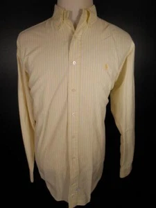 Beautiful Men's 16.5 34 Ralph Lauren Yellow Stripe Long Sleeve Button-Down Shirt - Picture 1 of 5