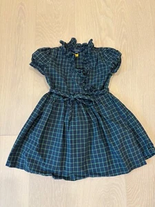 Polo Ralph Lauren Girls’ Plaid Ruffle Wrap Dress – Size 5T - Picture 1 of 5