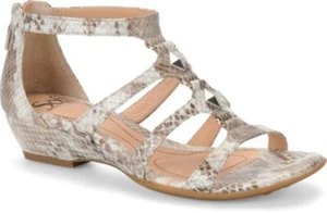New Sofft Womens Brilynn Gladiator Snake Print Sandals White/Platinum 6M - Picture 1 of 1