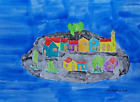Krajobraz Obraz Akwarela na papierze 21x30cm Oryginalny Mooseart Unikat