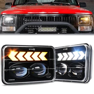2pcs 4x6'' Rectangle LED Headlights Hi/Lo Beam Halo DRL For Isuzu NQR NPR NPR-HD - Picture 1 of 17