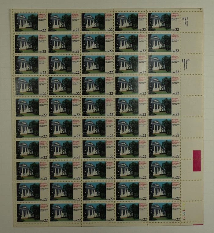US SCOTT 2167 SHEET OF 50 ARKANSAS STATEHOOD 22 CENT FACE MNH - Image 1 of 1