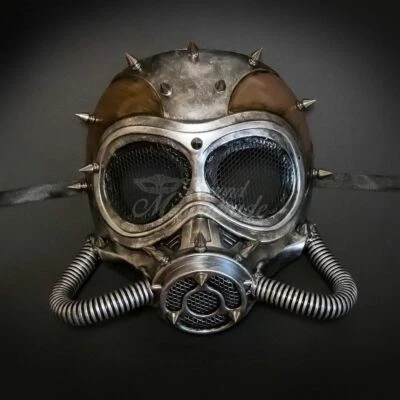 Máscara Steampunk Spike Terminator prata M39260 - Imagem 1 de 4
