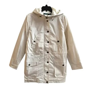 NWT Lauren Ralph Lauren Women's Hooded Jacket Filled Coat White Cream S $298 - Picture 1 of 9