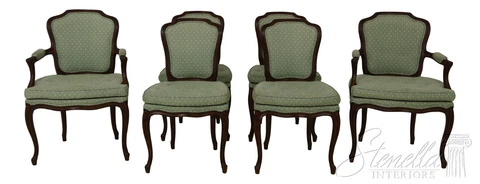 L57854EC: Set of 6 French Louis XV Style Upholstered Dining Room Chairs Cover