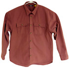 Cabela's men's shirt Size Large Canvas Feel Rustic Dark Red vintage Sz L
