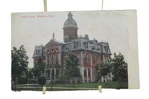 ATQ Postcard Marshall Michigan Court House Postmarked 1908 - Picture 1 of 3