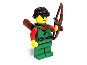 Lego Minifigure Forestwoman Red with Ponytail Quiver Bow Arrow Forest Hideout - Picture 1 of 2