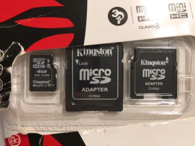 Kingston 4 GB Micro SDC4 Card with Adapters Open Package New Card - Image 1 of 3