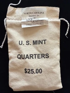 (100) 2001-D North Carolina State Quarters in Unopened $25 U.S. Mint Bag - Picture 1 of 3