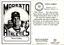 Steve Gokey 1988 Modesto A's #30 Card *AutographDen*
