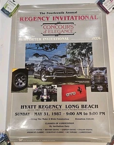 Vintage 1987 Concours d'Elegance 14th Annual Car Show POSTER Hyatt Regency 22x30 - Picture 1 of 13