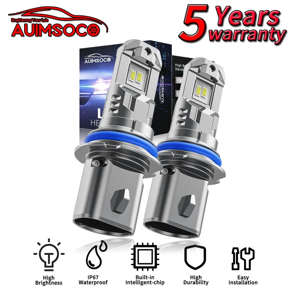 适用于五十铃 NQR 1996 - 2022 9004 LED 车头灯高/低光束灯泡 冷白光 72000LM — 第 1/4 张图片