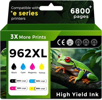 4PK 962XL Ink Cartridge for HP OfficeJet Pro 9010e 9015e 9016e 9018e 9020e 9025e - Image 1 of 4