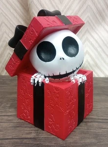 Disney Nightmare Before Christmas Jack Skellington Resin Figure Present Red New - Picture 1 of 7