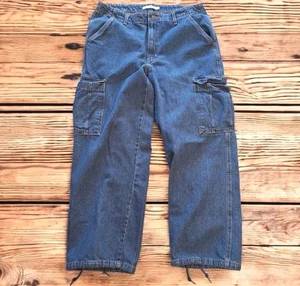 Levis 94 Baggy Jeans Mens 32x32 Denim Cargo Carpenter Pockets Drawstring Pants - Picture 1 of 13
