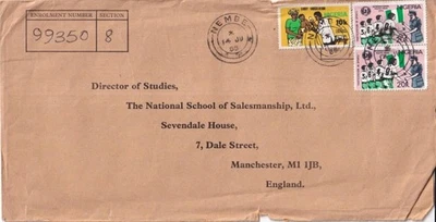 SA29a Nigeria, Nembe 1988 to Nat School of Salesmanship Ltd, Manchester cover - Image 1 of 2