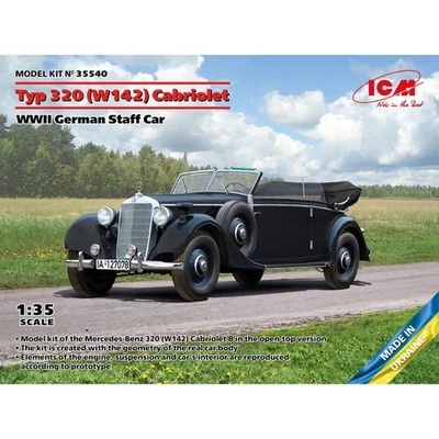 Modellino Macchina Tipo 320 (w142) Cabrio WWII Tedesco Staff Car ICM 35540 1:3 - Immagine 1 di 4