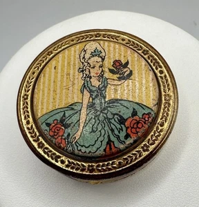 Portapillole compatto polvere antica vintage donna vittoriana specchio pulito leggi - Foto 1 di 10