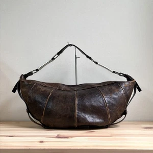 Yves Saint Laurent Mombasa Hobo Bag Brown Leather Y2K Tom Ford Shoulder USED C25 - Picture 1 of 10