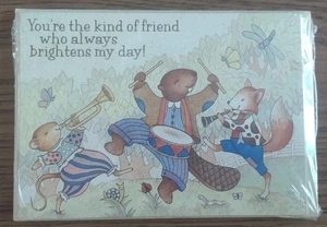 8 TARJETAS DE AMISTAD VINTAGE ANIMALES BAILANDO (en blanco por dentro) de Joyfully Yours - Imagen 1 de 2