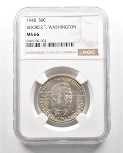 1948 Booker T Washington Commemorative Half Dollar MS66 NGC *4704 - Picture 1 of 3