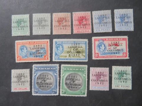 1942 Bahamas Landing of Columbus Set SG162-175 Mounted Mint Cover