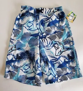 OP Hibiscus shark Swim Boys Swim Trunks Size Small 6/7 NWT - Picture 1 of 9