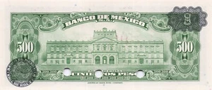 Mexico 500 Pesos Specimen 02.08.1974 Series BYC Uncirculated Banknote - Picture 1 of 2