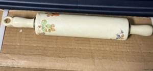 Vintage Ceramic Rolling Pin White with floral design - Picture 1 of 8