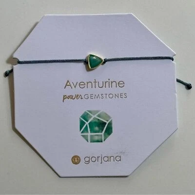Gorjana New Power Gemstone Geo Trilliant Aventurine Gray Green and Gold Bracelet - Image 1 of 2