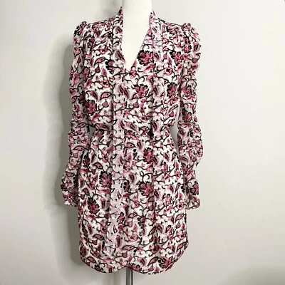 MONIQUE LHUILLIER длинным рукавом цветочный гобелен искусственного надежном мини-платье - Изображение 1 из 4