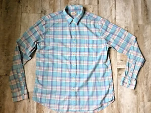Camicia Faherty uomo grande blu rosa a quadri manica lunga cotone con bottoni outdoor - Foto 1 di 5